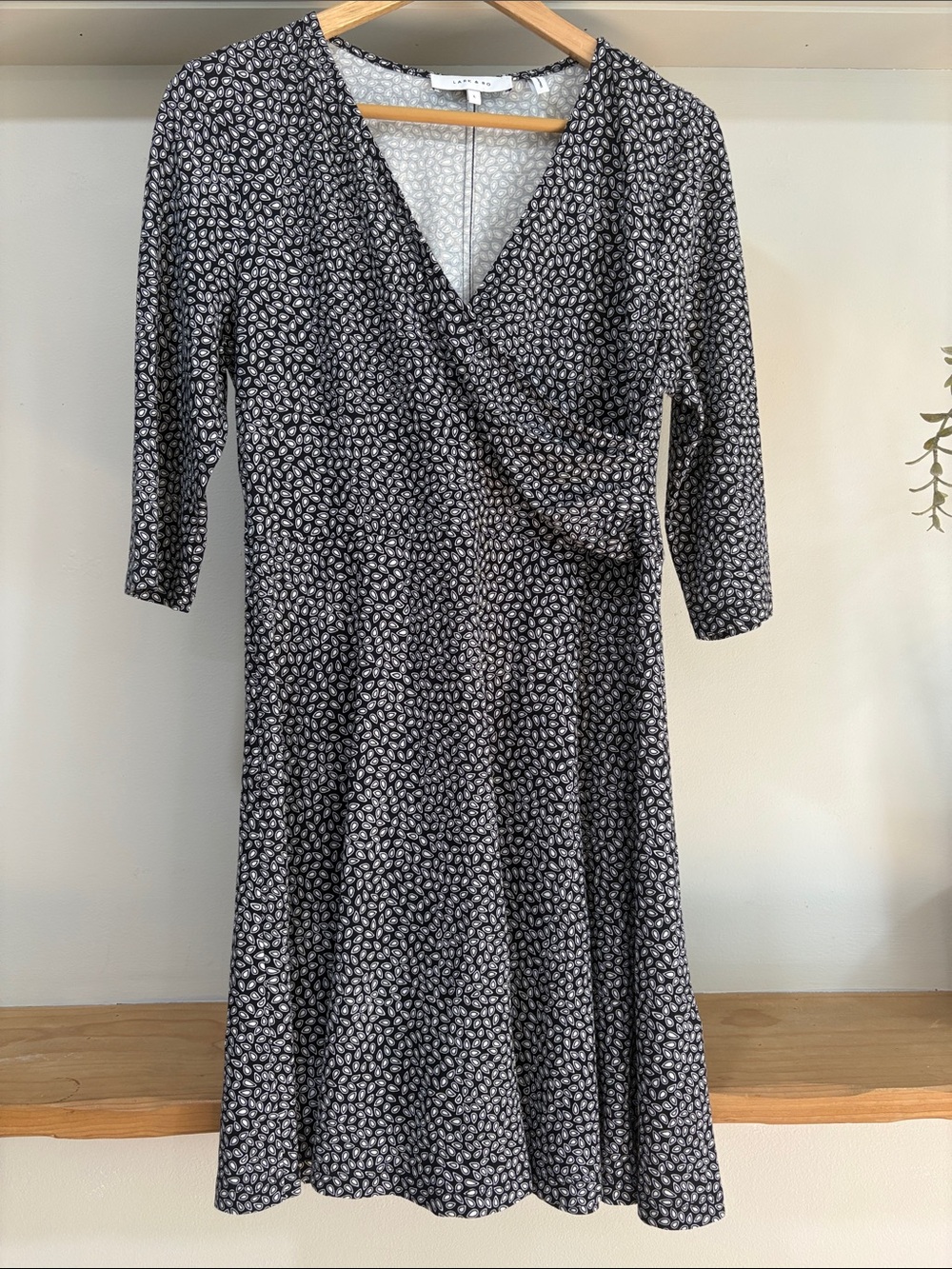 LARK & Ro Faux Wrap Mini Dress, Size L